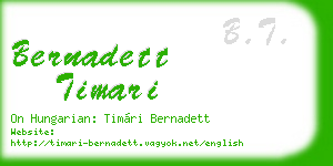bernadett timari business card
